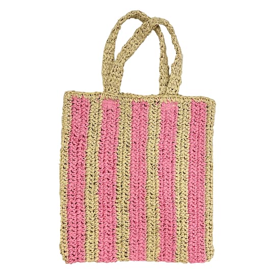 Pink Striped Woven Paper Bag by Ashland&#xAE;